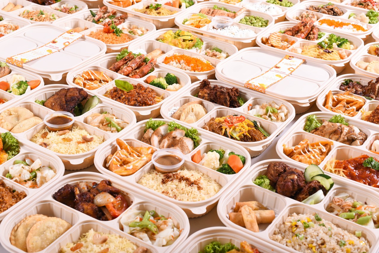 biodegradable bento box with dishes